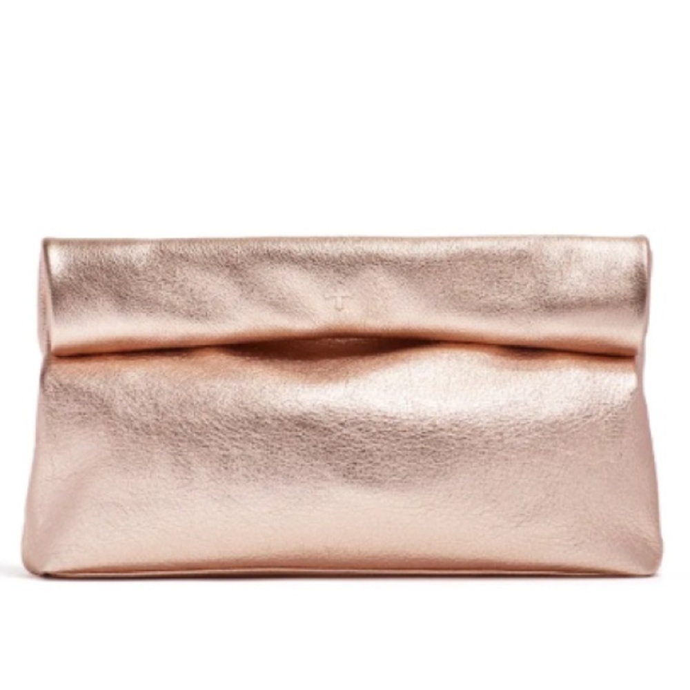 Nwot Marie Turnor The Lunch Bag clutch rose gold